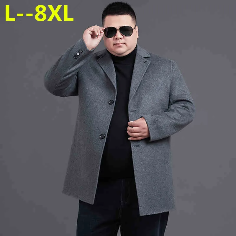8XL 6XL 5XL 2018 осень/зима мода новый мужской досуг однобортный Тренч/мужской отложной