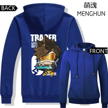 

Hot pc game fans game hoodies game character concept unisex hoodies lovely Tracer hoodies cute Tracer printing hoodies ac304