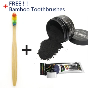 

3PCS Teeth Whitening Set Bamboo Charcoal Toothpaste Strong Formula Whitening Tooth Powder Rainbow Toothbrush Oral Hygiene Clean
