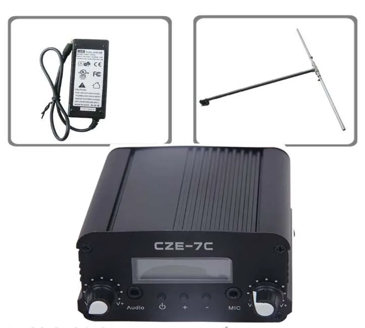 

FMUSER CZH CZE-5C 7w 5W FM stereo PLL broadcast transmitter hot sale 76-108MHZ+dp100 dipole FM antenna kit