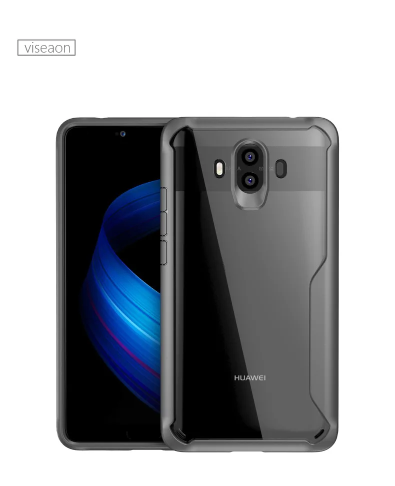 Прозрачный противоударный чехол для huawei P20 Коврики 10 20 Pro Lite Y6 Y9 Nova 2i 3 3i 3E P30 мягкий силиконовый армированная накладка на заднюю панель чехол - Цвет: GY