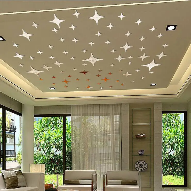 

10/30/50PC DIY Star Art Mirror Wall Sticker Acrylic wall stickers for living room bedroom Ceiling Stickers Home Decoration