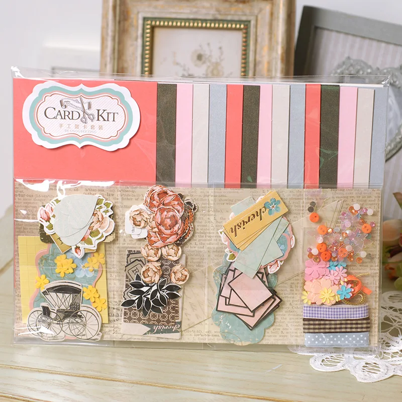 Eno Greeting Eno Greeting Making Card Kit For Beginners 15 Cards with Embellishment Kit Creative