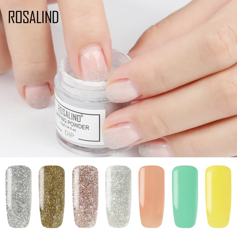

ROSALIND 10g Dipping Powder Nail Natural Color Holographic Glitter Nail Art Powder No Need Lamp Cure