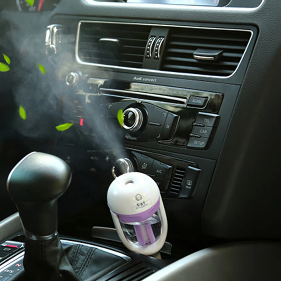 MIni 12V Car Steam Humidifier car electronic Air Purifier Aroma /Essential oil diffuser car Aromatherapy Mist Maker fogger