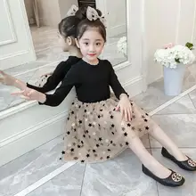 Детские платья принцессы весенне-осеннее платье в стиле пэчворк с длинными рукавами для маленьких девочек, детская одежда для девочек-подростков 4, 6, 8, 10, 12 лет