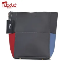 Modefarbe Schultergurt Eimer Taschen Frauen Handtaschen Hohe Qualität Pu-leder Patchwork Frauen Crossbody Lässig-einkaufstasche