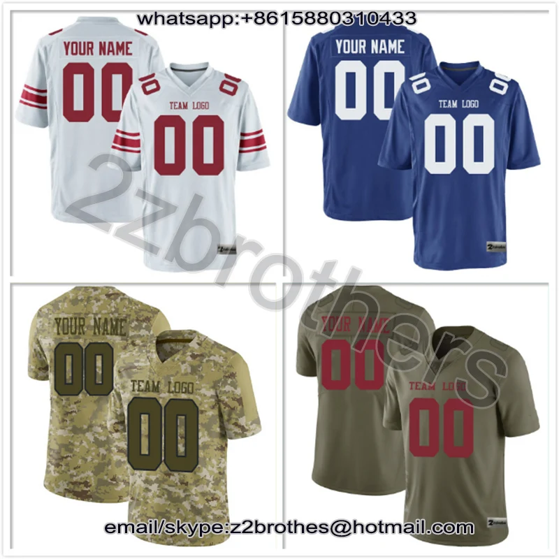 

Factory Wholesale Custom American Football Jersey Design Logo Stitch Embroidered Team T-Shirt New York Men Women Youth Kid Draft