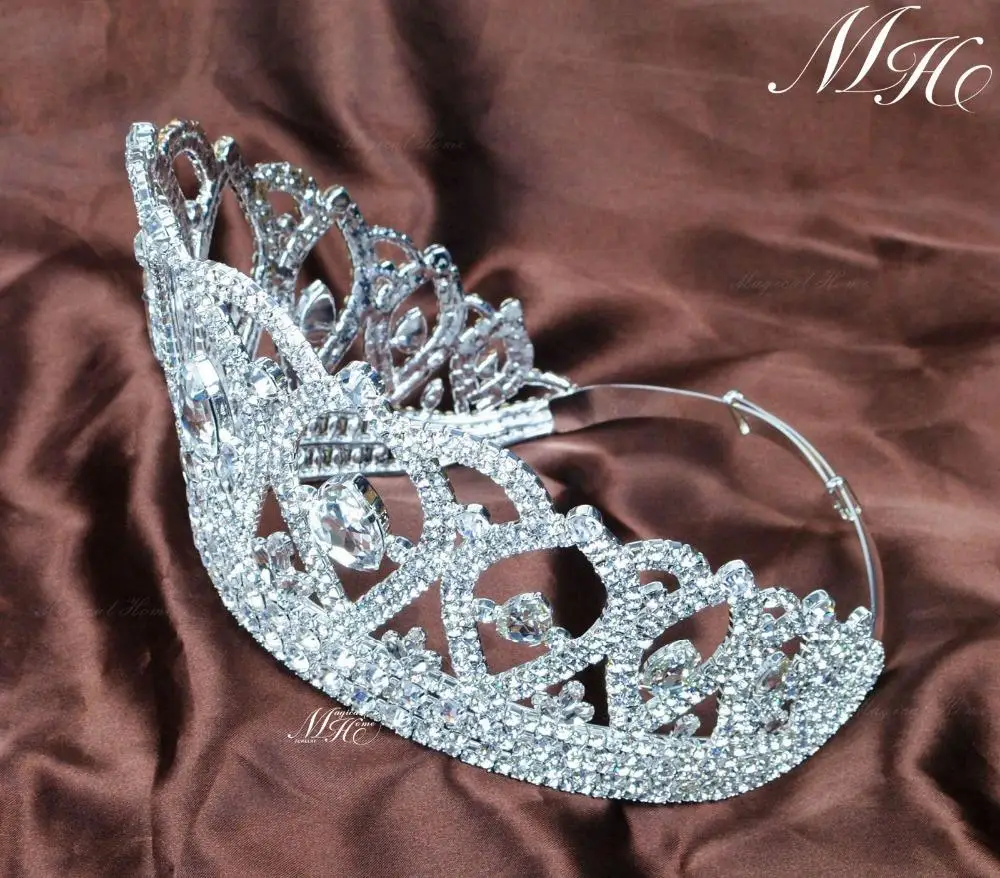 Queen Large Tiara Crown Crystal Headband Beatuy Pageant Wedding Party Costumes