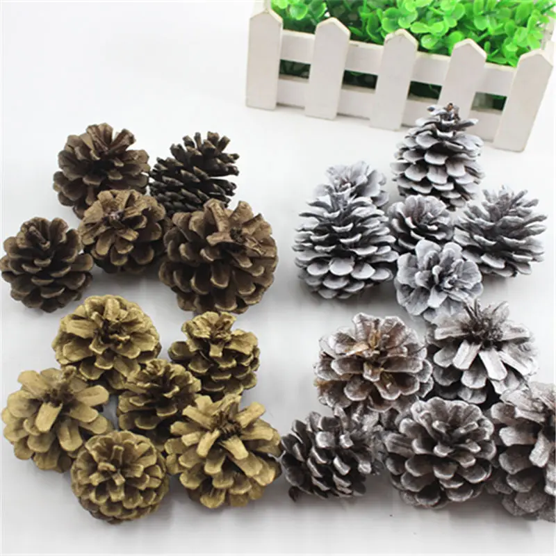 

4pcs Christmas Pine Cones Bauble Xmas Tree Party Hanging Decoration Christmas Ornament enfeites natal 4-5CM