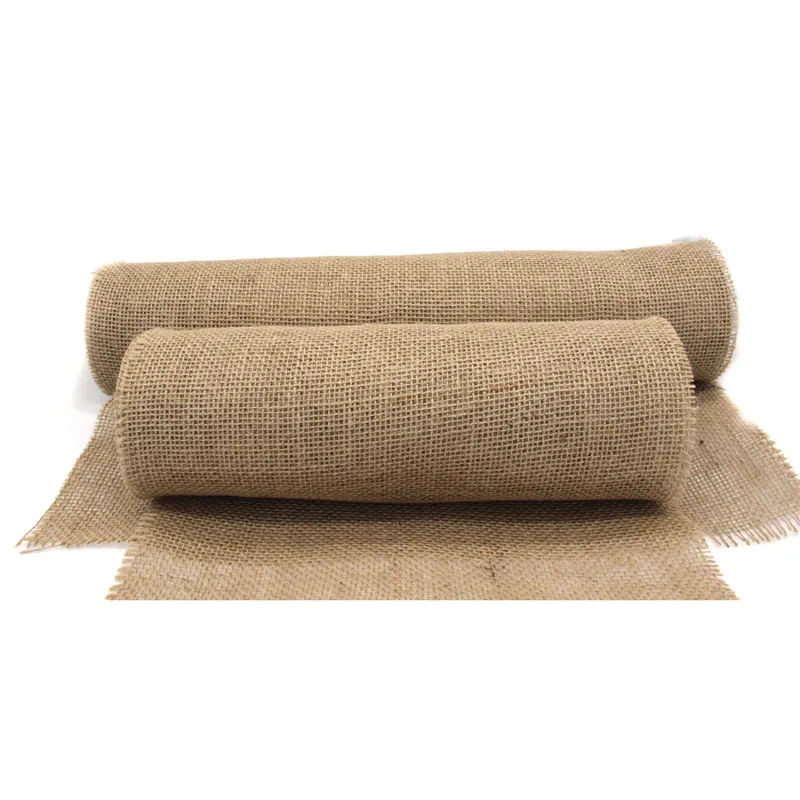 10m Jute Hessian Burlap Roll Width 15cm35cm50cm Rustic Wedding Decor DIY Craft Wedding Chair Bow Sashes Table Runner (2)