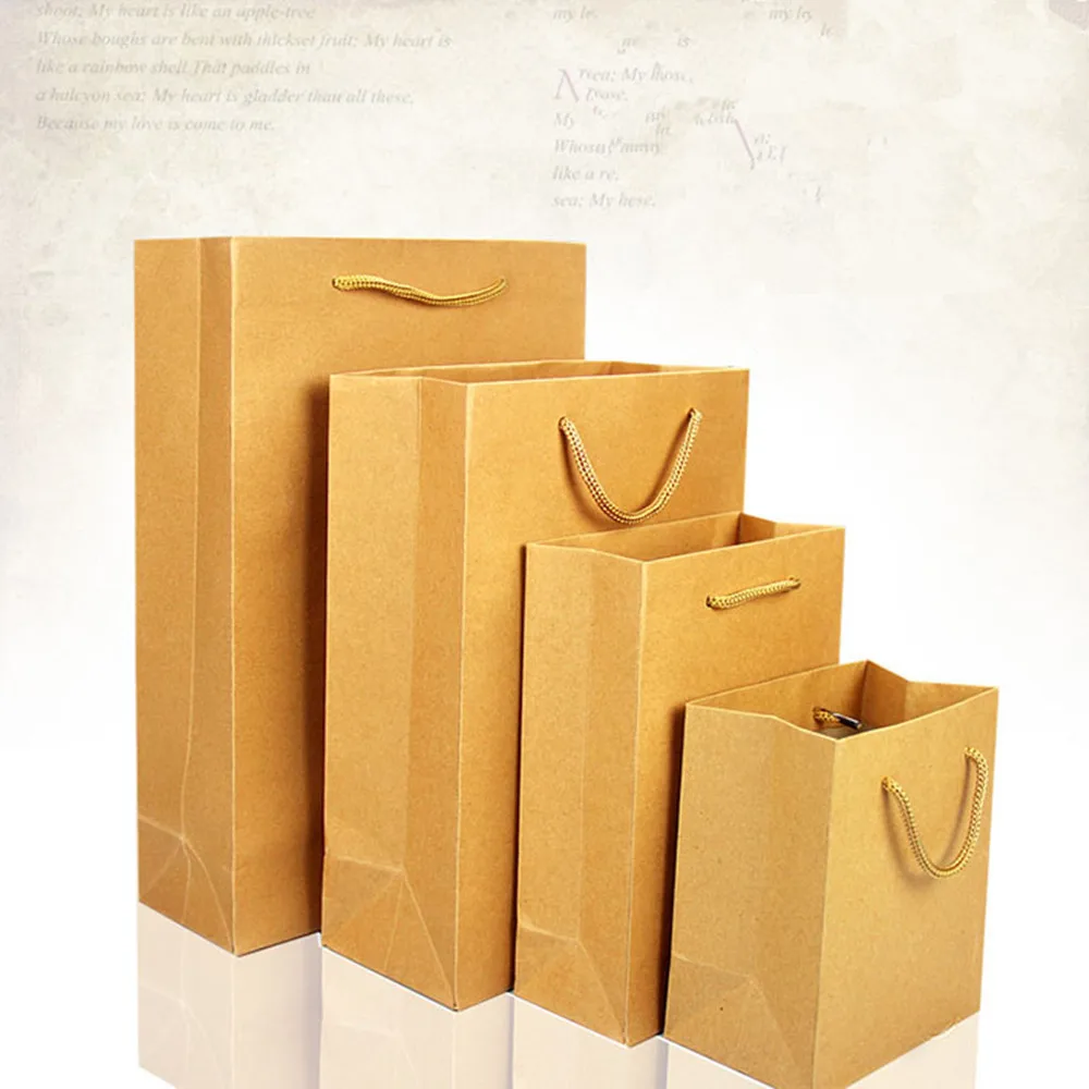 18*24+7cm Kraft Paper Tote Shopping Bag Garment Cosmetic Party Gift