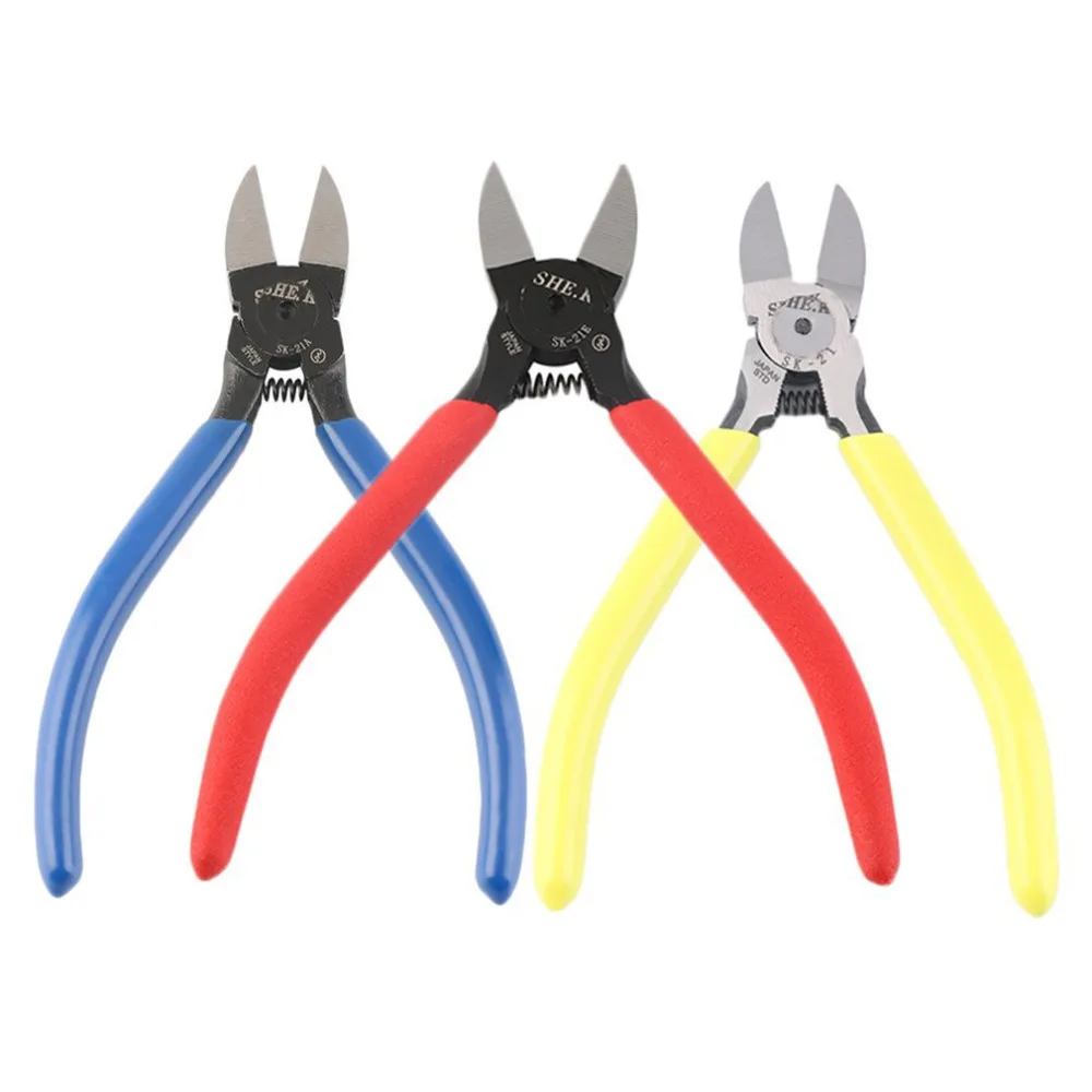 

Durable Pliers Red Diagonal Beading Cable Wire Side Cutter Cutting Nippers Pliers Jewelry Tool Yellow Blue Red