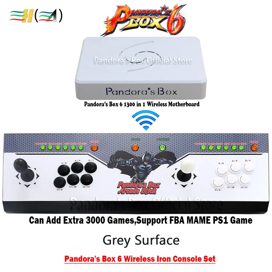 Pandora box 6 1300 в 1 аркадная игра комплект беспроводной консоли 2 игрока игровая машина