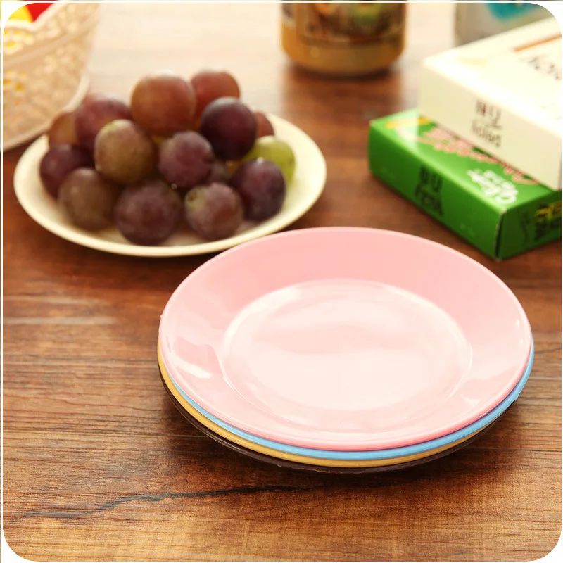 

1pc Kitchen Tableware Colorful Plastic Plates Small Dish Creative Fruit Plate Snacks Dish