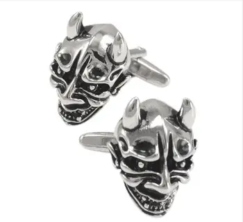 

10pairs/lot Ancient Silver Skull Cufflinks Copper Ghosts Skeleton Cuff Links Shirt Cuff Button Men's Jewelry Halloween Gift