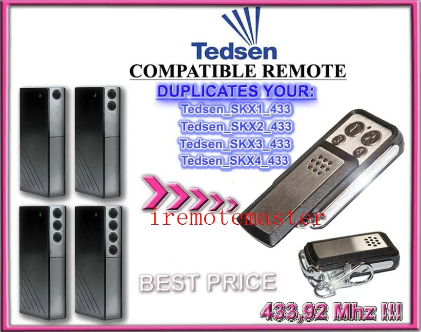 

Tedsen SKX1MD,Tedsen SKX2MD,Tedsen SKX3MD,Tedsen SKX4MD replacement remote
