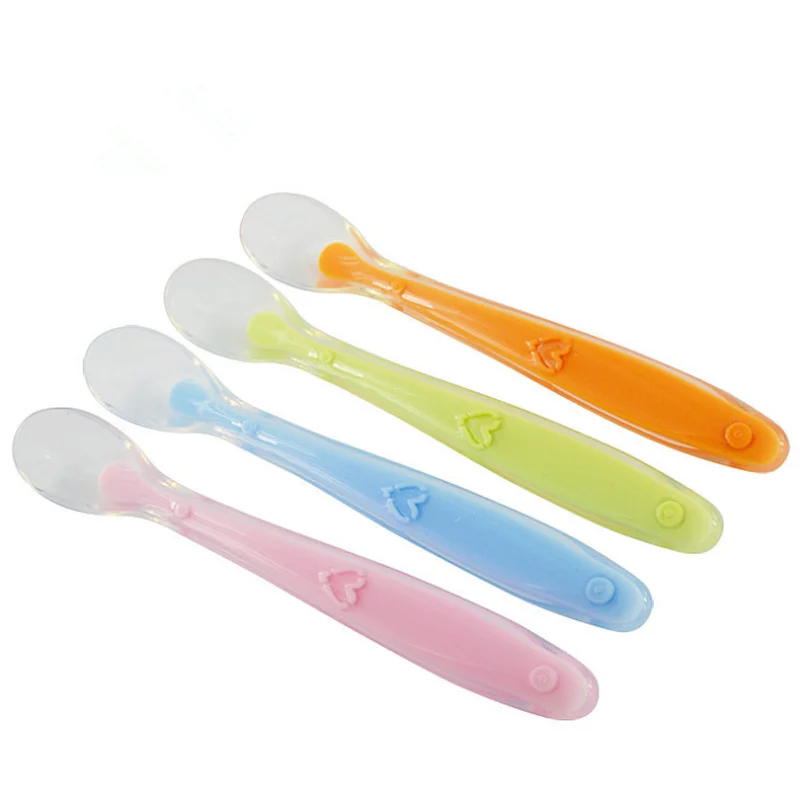 Детские Ложки миски для кормления посуда для детская посуда столовая ложка силиконовые инструменты-для-Лоскутная Лот суповая ложка