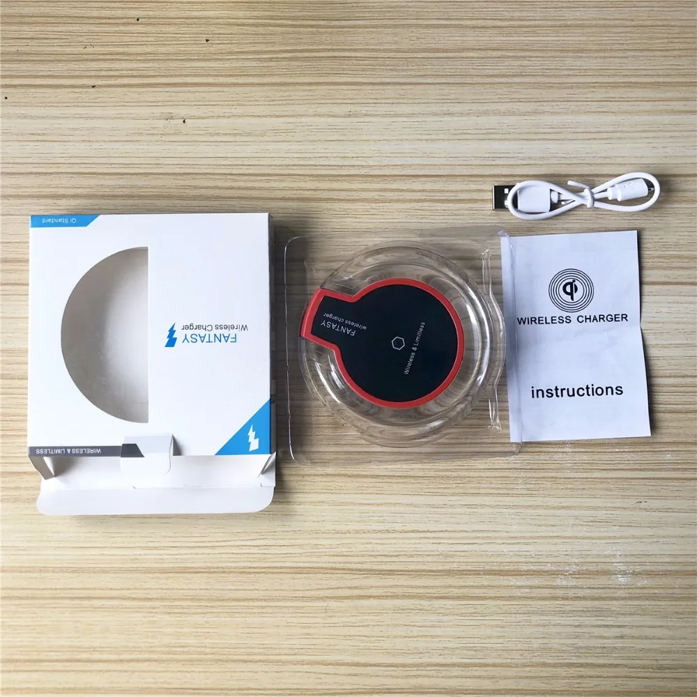 

Wholesale 500pcs New Ultra-Thin K9 Wireless Charger For iPhone X/XS Max XR 8 Plus Visible Element for S8 S9 Plus Note 9