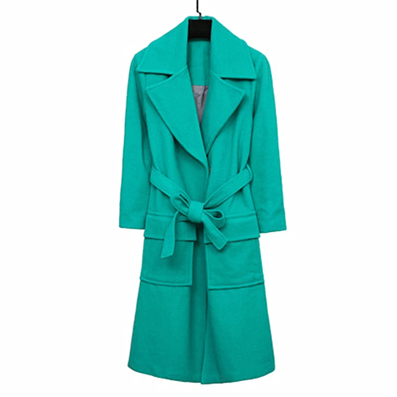 

Winter New Fat MM Large Size Fashion Woolen Coat Woven Wool Solid Color Belt Thick Temperament Women's Jacket