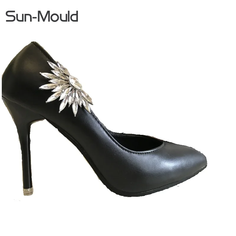 Diy shoes flower charms bridal high heel pumps accessories crystal