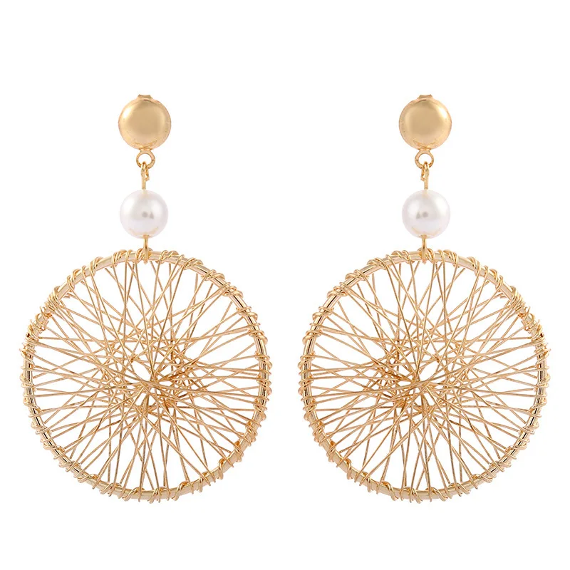 

New Personality Wild Circle Ring Exaggerated Big Circle Earrings Female Temperament Pendant Earrings Long Paragraph Many Colour