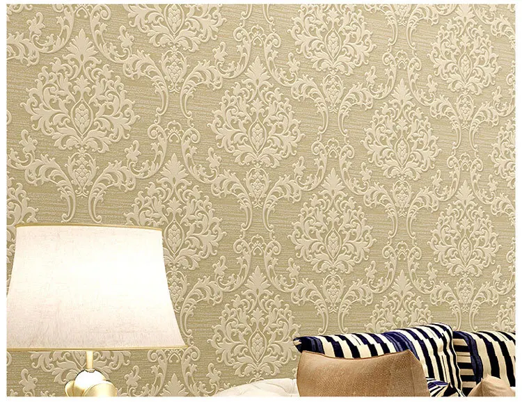 Luxury Europe Damascus Stereo Embossed Wallpaper Home Decor Luxury Europe Damascus Stereo Embossed Wallpaper Home Decor Ecofriendly Bedroom Wallpapers Non Woven Mural Wall Paper Qz044 In From