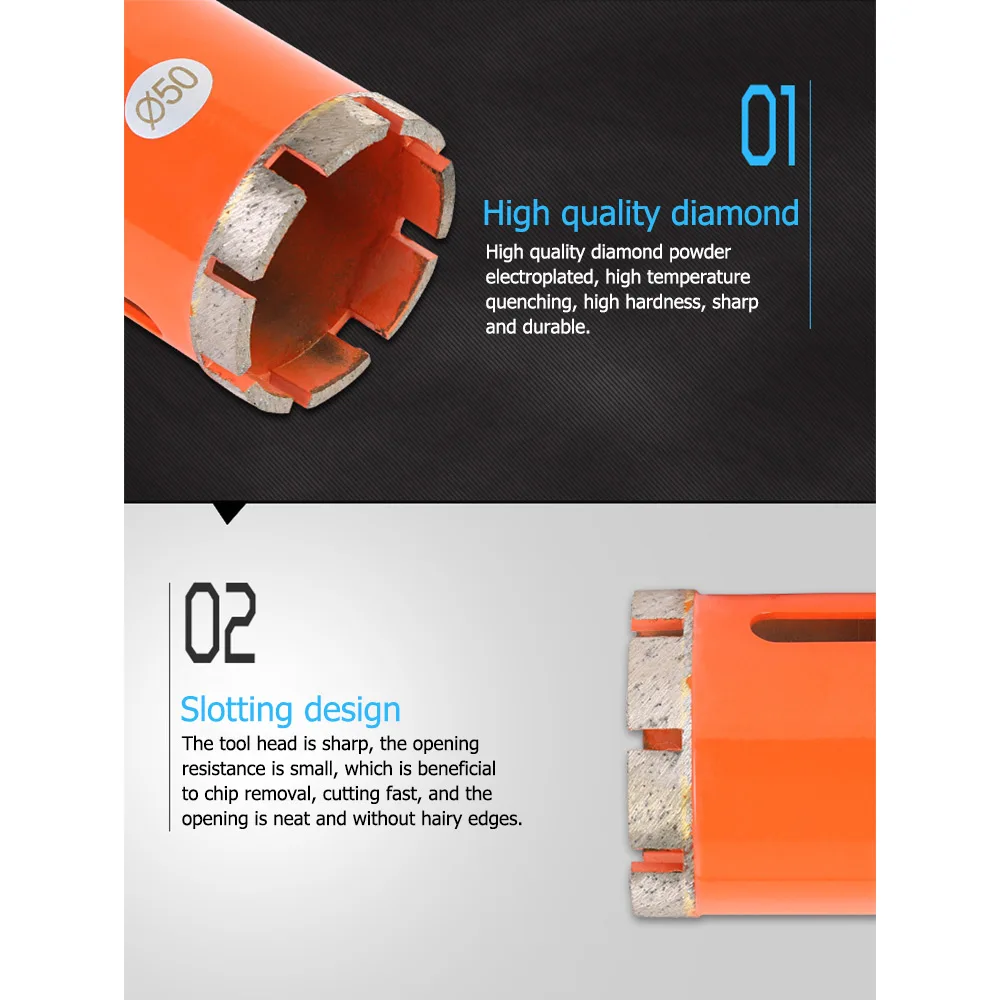 Оранжевый 6-100 мм алмазное сверло Отверстие пила полое ядро сверло для стеклокерамической фарфоровой плитки мраморная гранитная Алмазная дрель
