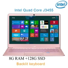 P9-12 Rose gold 8G RAM 128G SSD Intel Celeron J3455 25 Gaming laptop notebook desktop computer with Backlit keyboard"