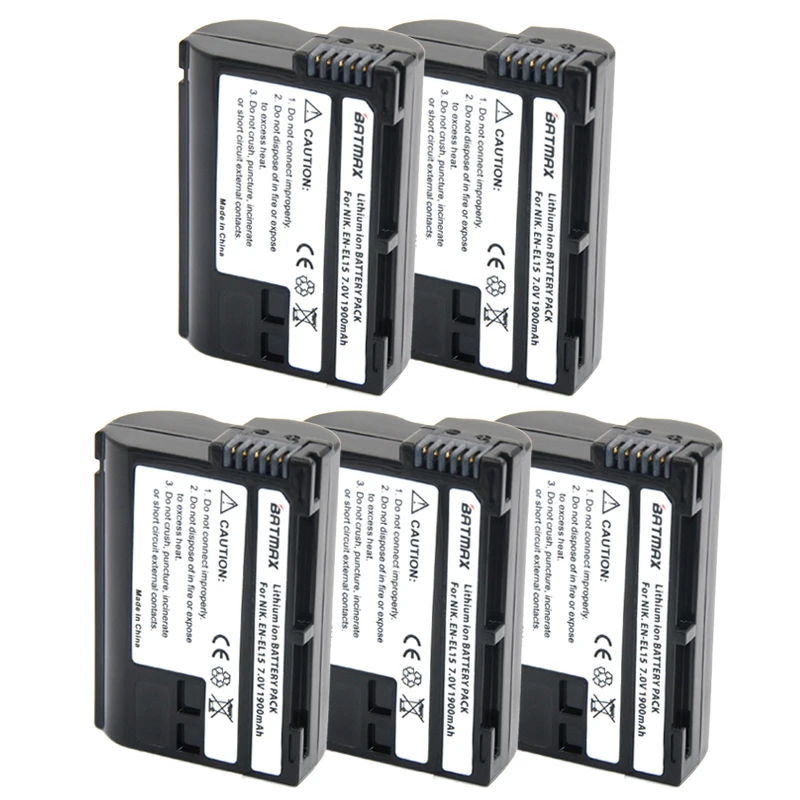 5pc EN EL15 ENEL15 EL15 Full Decoded Camera Battery for Nikon D500 D600