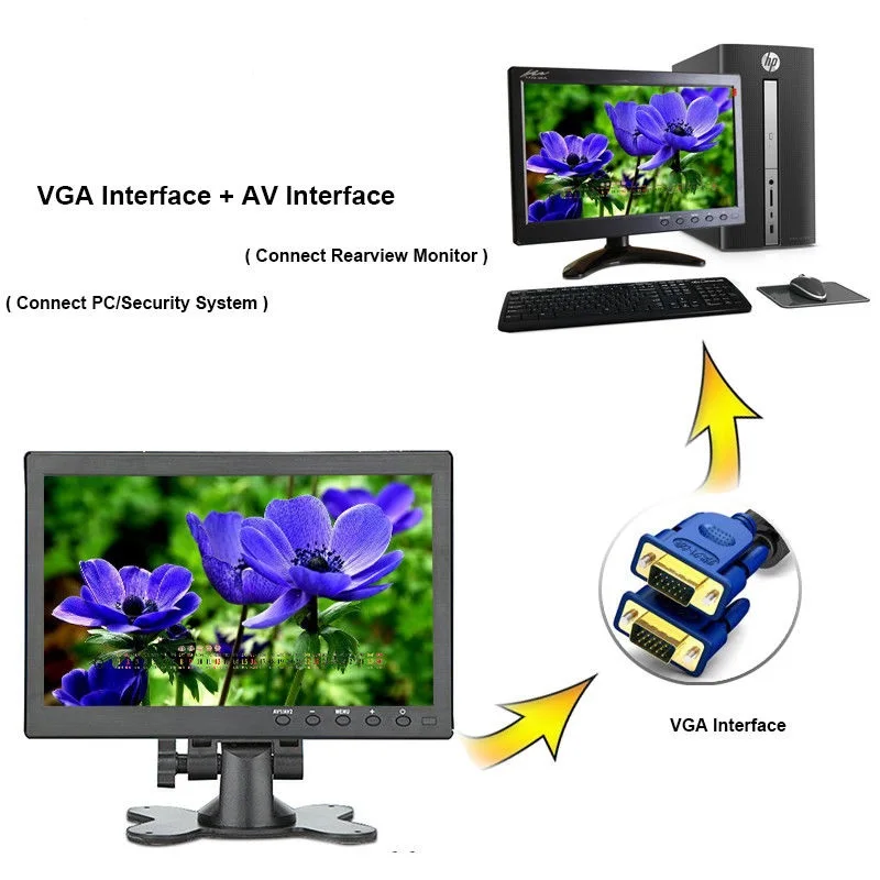 Новинка 10,1 дюймов ips 1920*1200 HD монитор портативный дисплей VGA HDMI USB BNC интерфейс для ПК игровой PS3/PS4 с bulid-динамиком