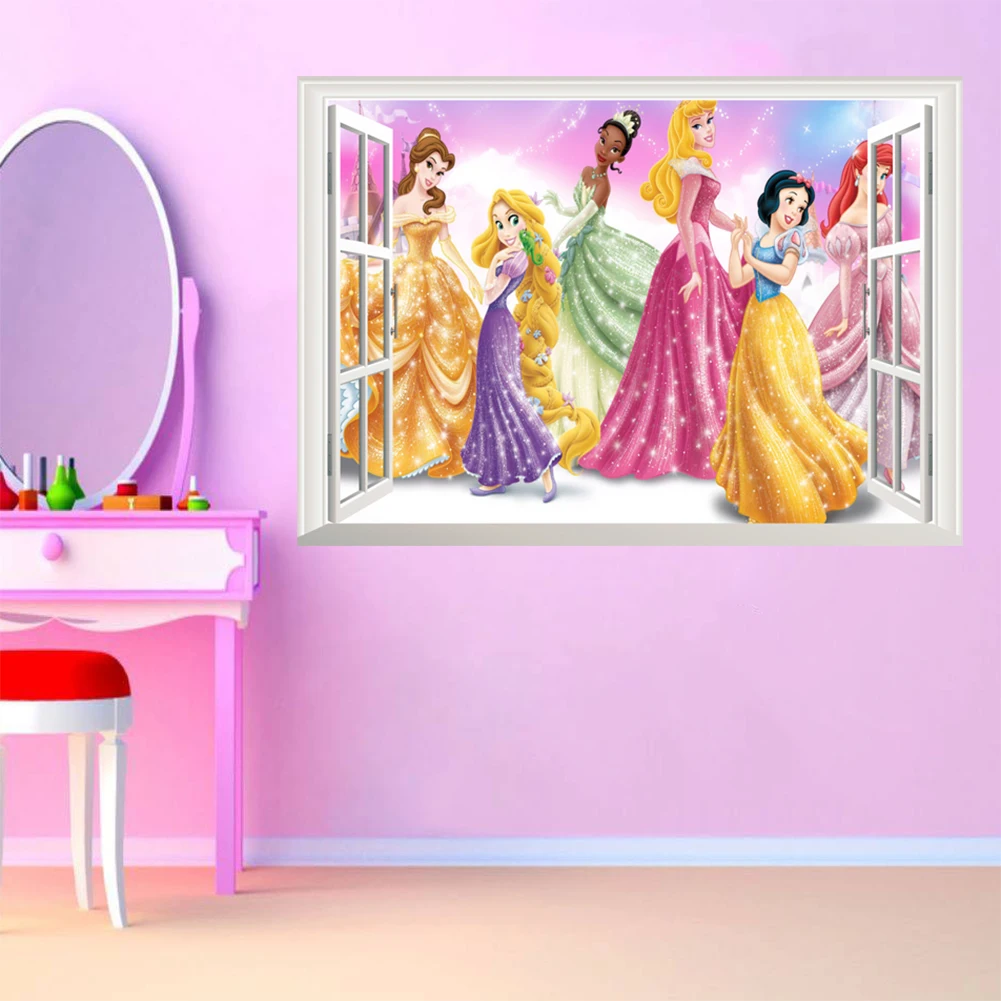 Снежная королева Аврора принцесса Наклейки на стены для детской комнаты украшение дома мультфильм росписи Искусство девушки Наклейки на стены
