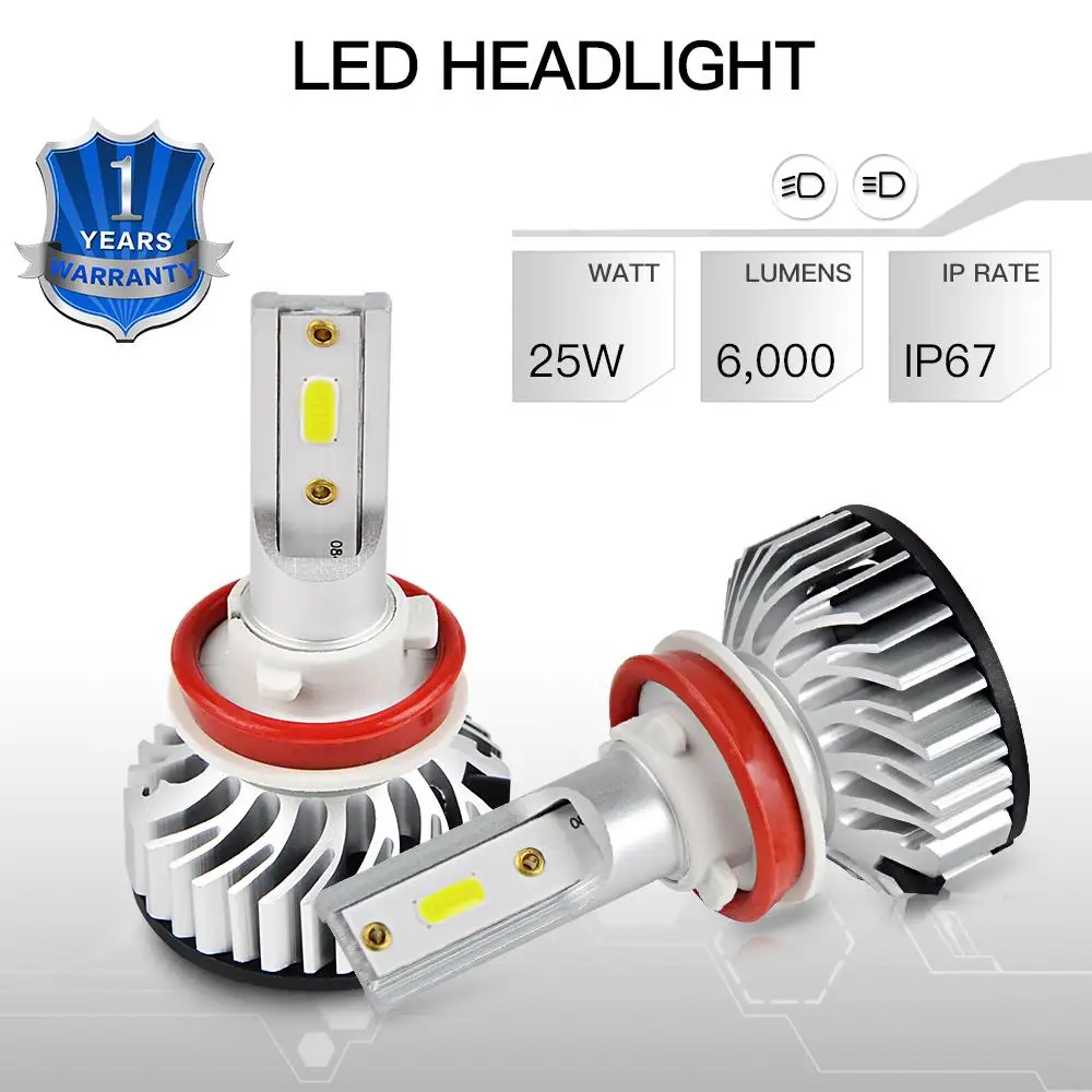 

Led Headlight H8 Car Light 6500K Canbus Error Free For Ford Escape 2017 DC 12-24V Auto Fog Light Bulbs