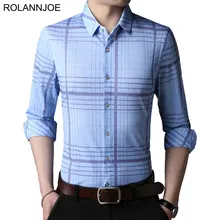 R.n.j. Брендовые Формальные крестовые рубашки в клетку мужская одежда с длинными рукавами мужские повседневные тонкие рубашки подходят для мужчин