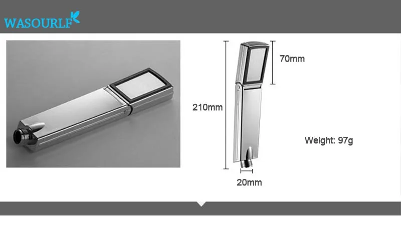 WASOURLF 2 шт. oxygenics водосберегающая хромированная abs пластиковая душевая головка повышающий давление квадратный ручной душ ванная комната