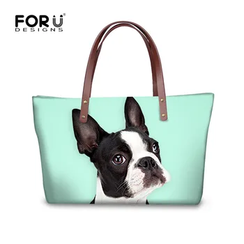 

FORUDESIGNS Women Handbags Cute Dog Boston Terrier Woman Bags Casual Tote Crossbody Bags for Ladies Travel Shoulder Bag Feminine