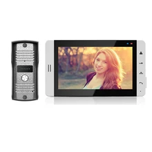 FREE SHIPPING Home phone Wired 7″ TFT LCD White Touch Screen Video DoorPhone Intercom System With Metal Outdoor Camera IN STOCK