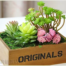 1 Набор искусственных суккулентов в деревянной коробке набор цветов подарок украшение дома 3 вида групп