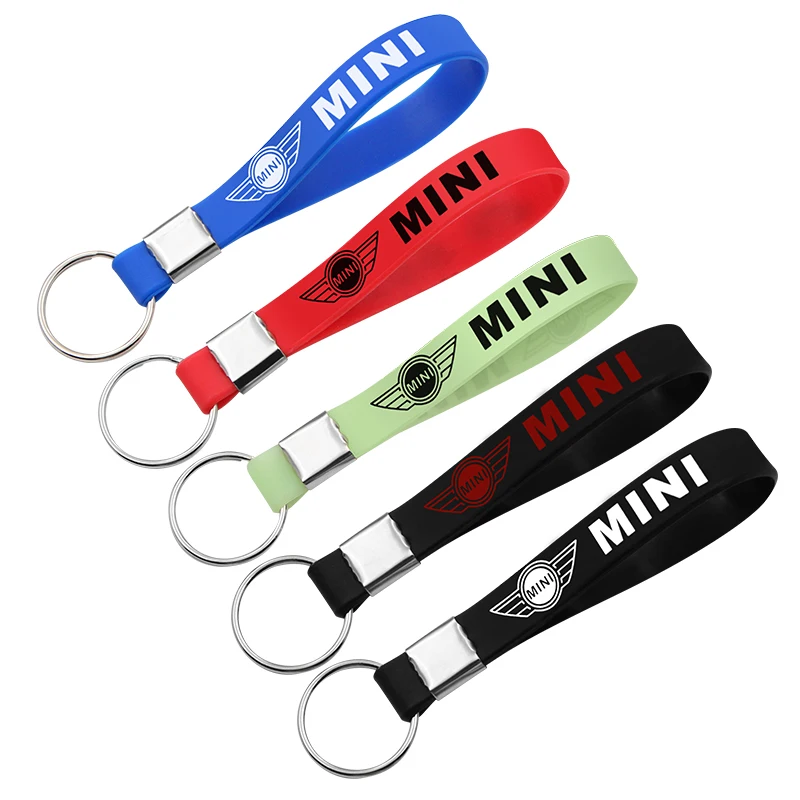 

1pcs Luminous Silicone Emblem Badge Car Key Ring keychain For BMW MINI Cooper One S R50 R53 R56 R60 F55 F56 R58 R59 Car Styling