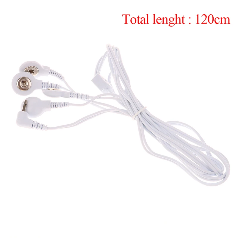 

Massager Electrode Wire Plug 3.5mm 4 /2 Buttons Electrode Lead Wires Connecting Cables for Digital TENS Therapy Machine