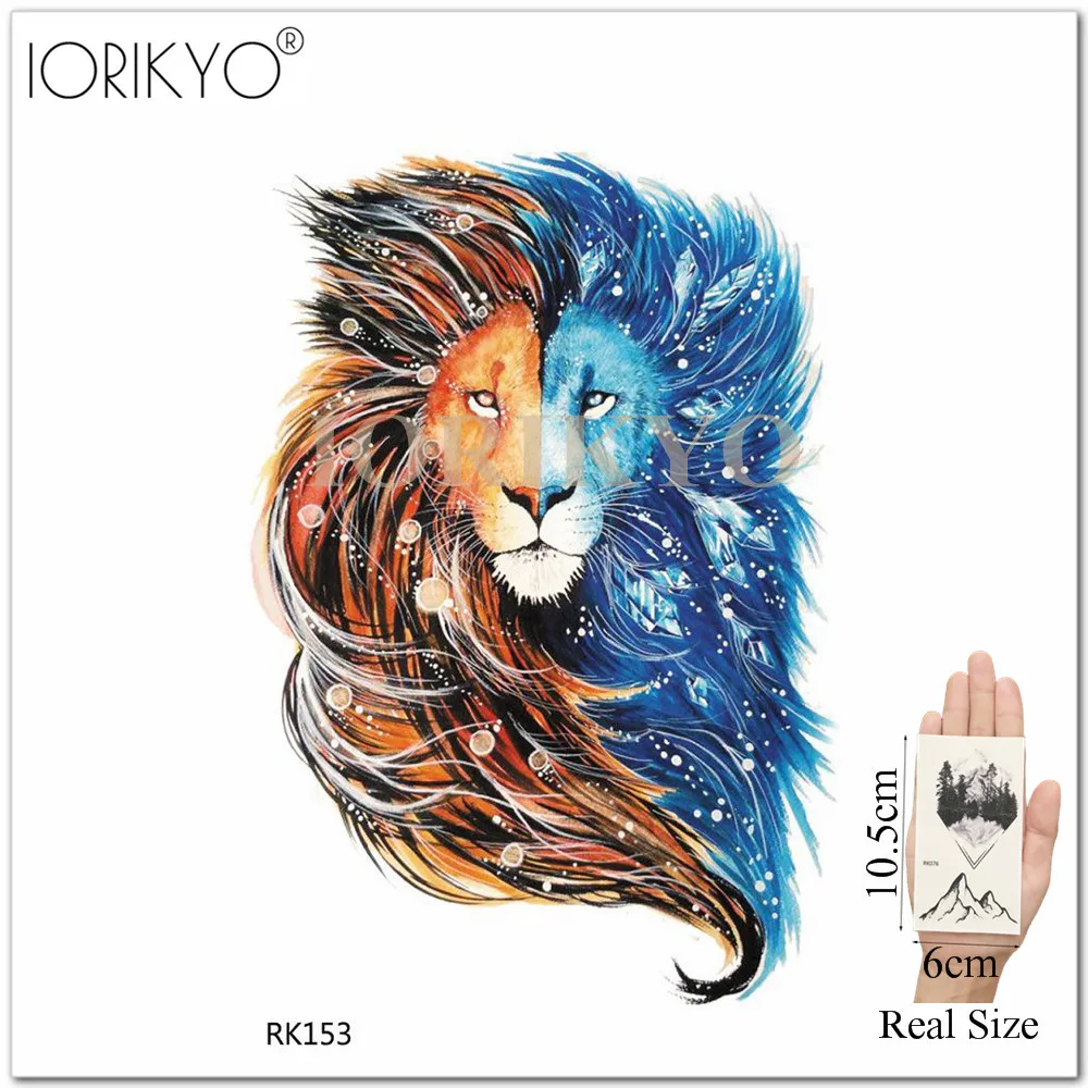 IORIKYO Galaxy Lion Flash Tatoo женский боди арт временная татуировка для рисования мужской