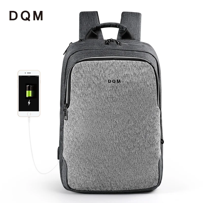 DQM, устойчивый к порезам рюкзак для ноутбука, usb задняя Сумка, mochilas, крутая сумка унисекс для мужчин, рюкзак для защиты от кражи - Цвет: Black