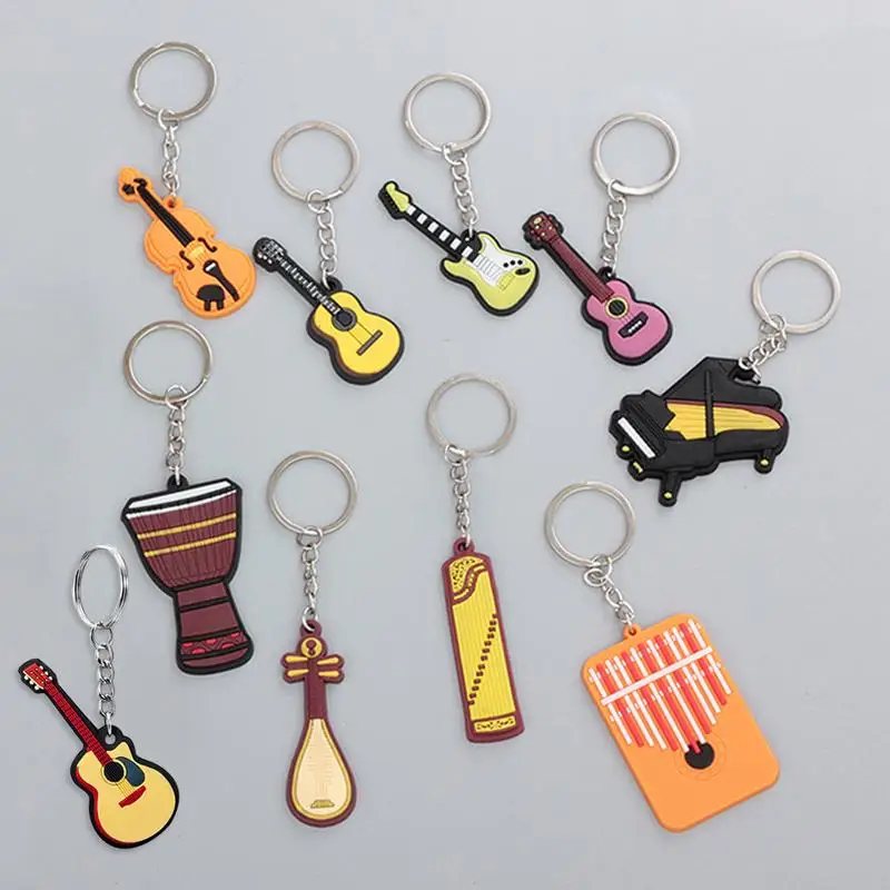 

Creative Musical Instrument Drum Keychain Guitar Ukulele Guzheng Kalimba Piano Pendant