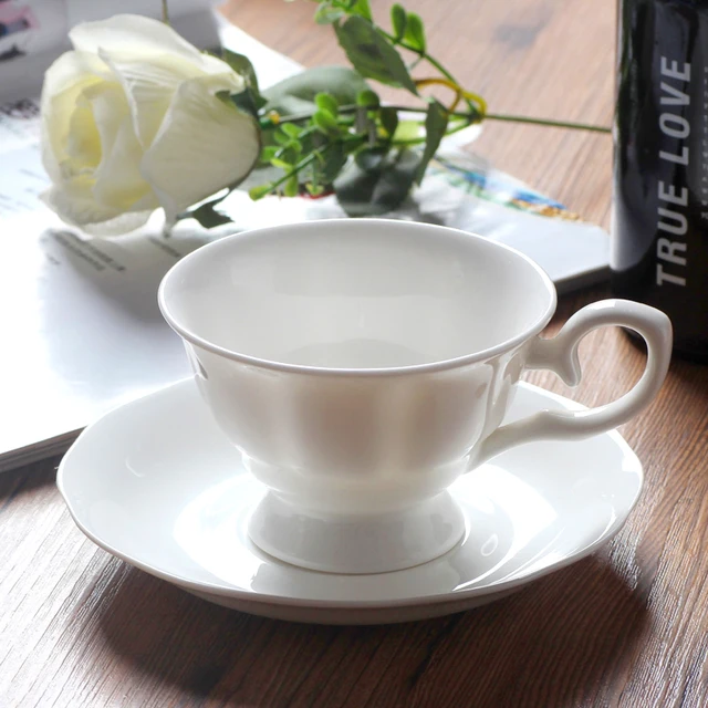 Free Ship 220ml Plain White Bone China Coffee Mug Cup Cups 220ml Plain White Bone China Coffee Mug Cup Cups Saucers Gift