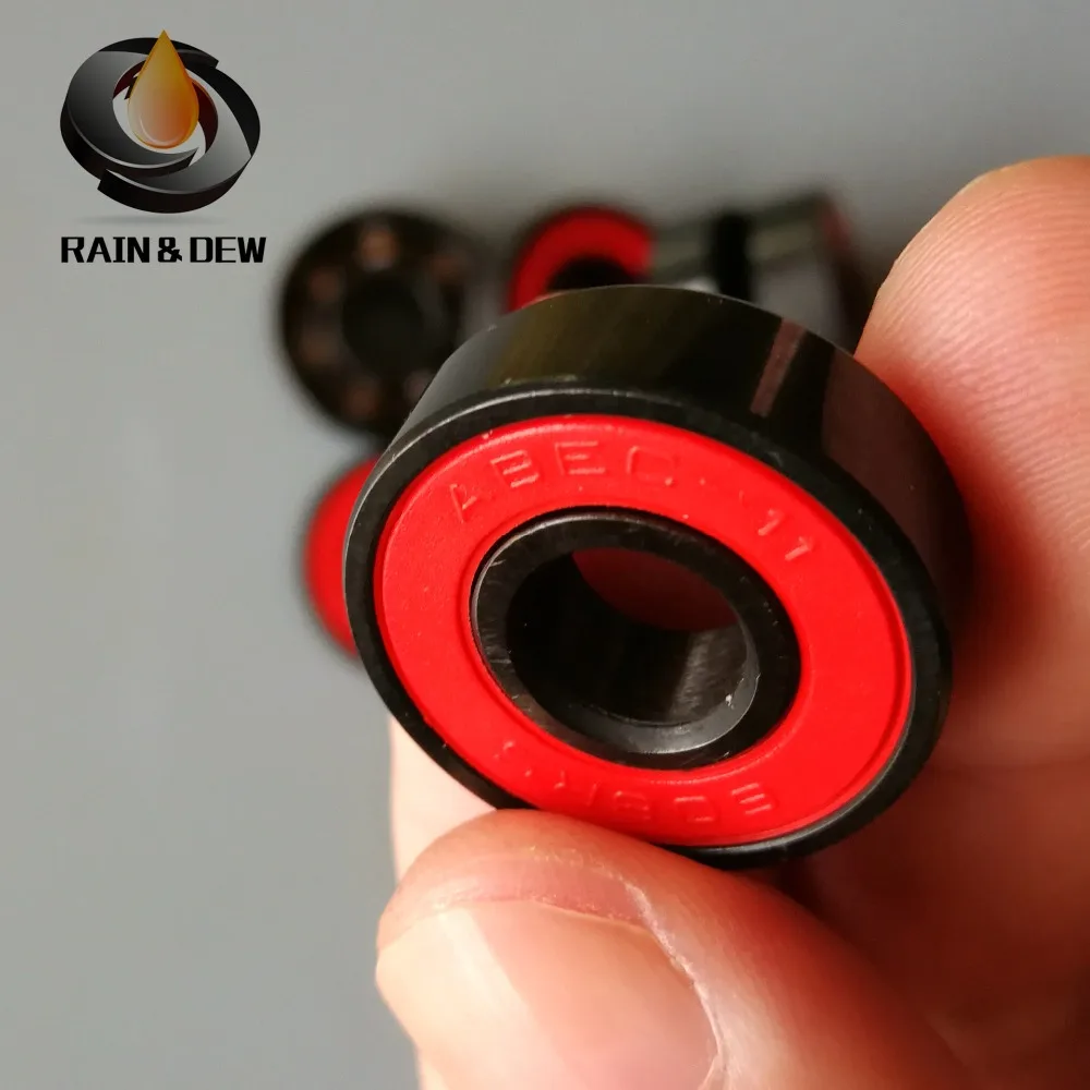 10 шт. 608RS красная печать с титановым покрытием скейтборд подшипник ABEC 11