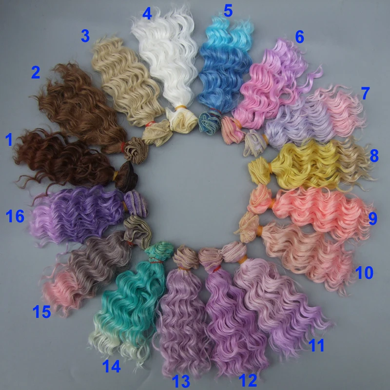 15CM 25cm thick doll hair heat resistant deep wave wigs for blyth doll 1 3 1