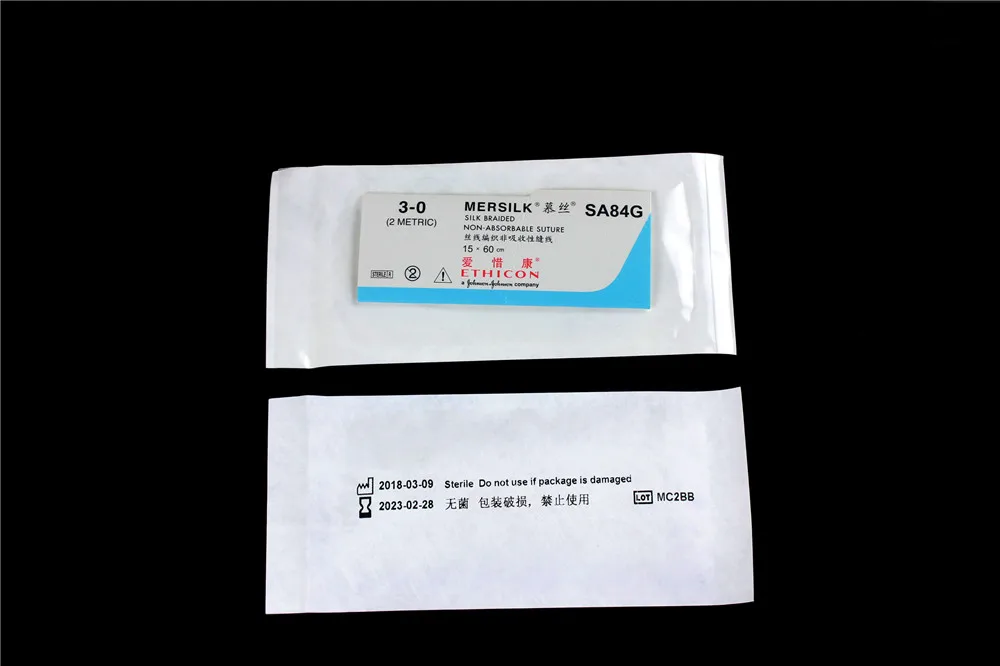 medical Suture line Johnson Ethicon MERSILK line Surgical non absorbable suture line sterile real Silk braid line instrument 4