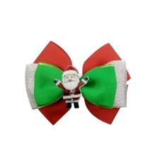 10pcs 5 inch NEW Christmas Style snowman Ribbon Bow hair bows Hair Clip Hairpins hair accessories Best Gift Alligator Clip bow style wig decorative hair clip golden l