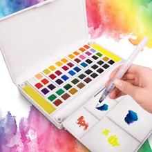 Набор акварельных красок 12/18/24/36 Цвета Портативный путешествия воды Цвет пигмент переносная живопись водой Цвет кисть для Artst