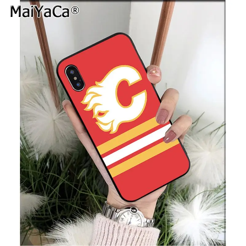 MaiYaCa Calgary Flames ТПУ Мягкие аксессуары для телефонов чехол для телефона для Apple iPhone 8 7 6 6S Plus X XS MAX 5 5S SE XR Чехол для мобильного телефона s - Цвет: A14